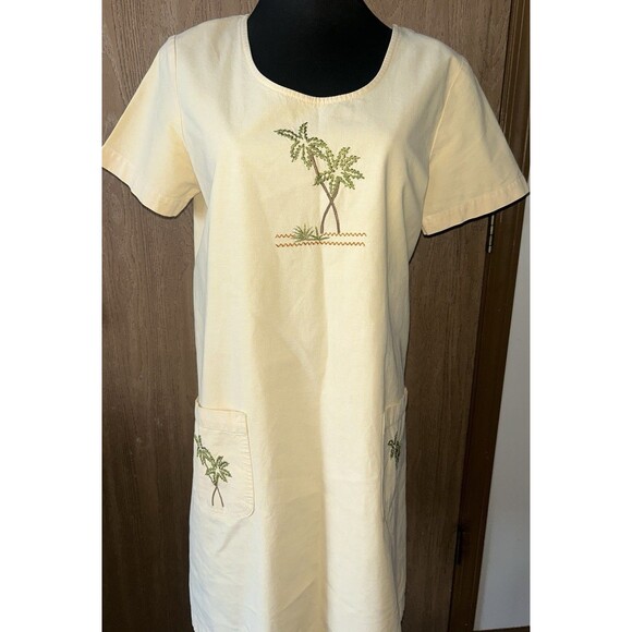 Blue J. 100%cotton  VTG 90s Embroidery MIDI Coastal Dress Women’s M - Picture 2 of 9